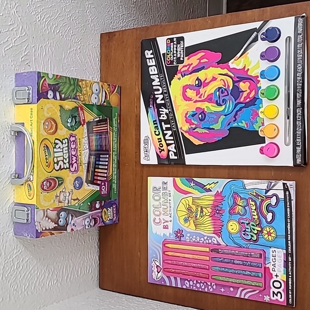 Crayola Art Skills 3pc Children's Coloring Book Marker Crayon Easy Painting Set